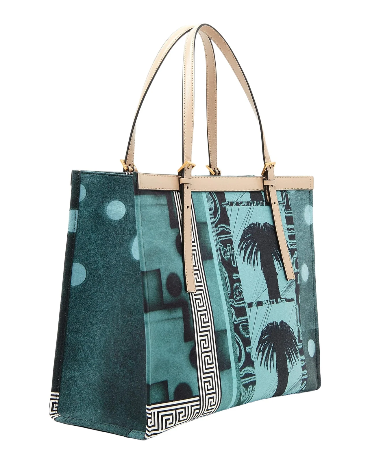 Large Palm-Print Medusa Logo Tote Bag