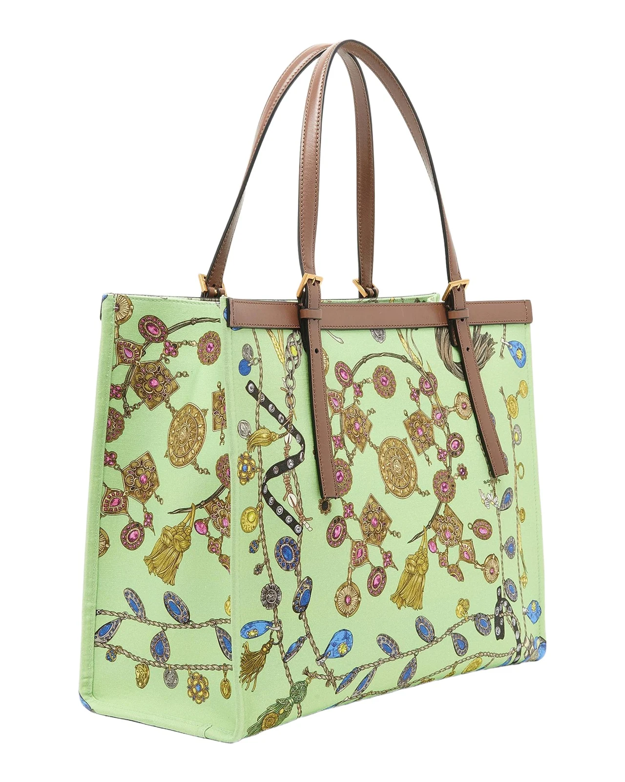 Large Broken-Jewel Medusa Cotton Canvas Tote Bag