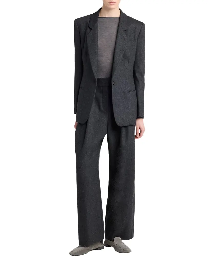 Giorgio Armani Wool-Cashmere Blazer with Strong Shoulders | Image 1 Giorgio Armani Wool-Cashmere Blazer with Strong Shoulders | Image 1
