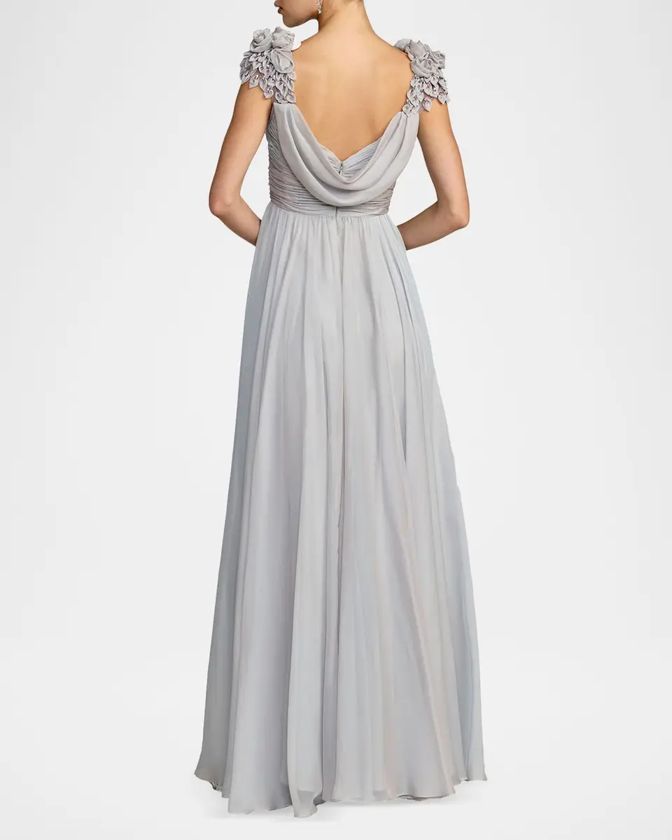 Mac Duggal Floral Chiffon Gown | Thumbnail 3