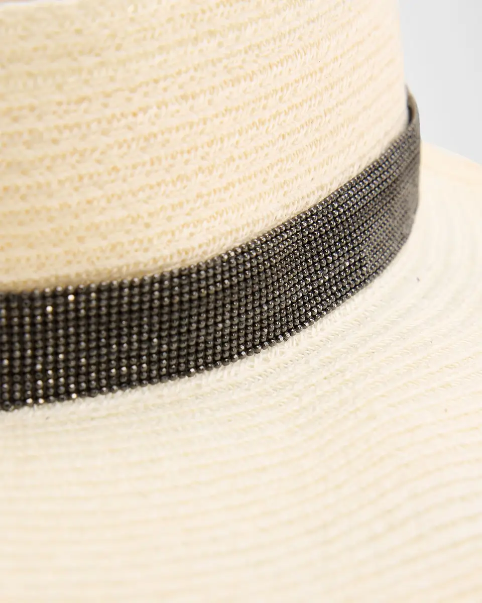 Brunello Cucinelli Hemp Visor with Monili Band | Thumbnail 2