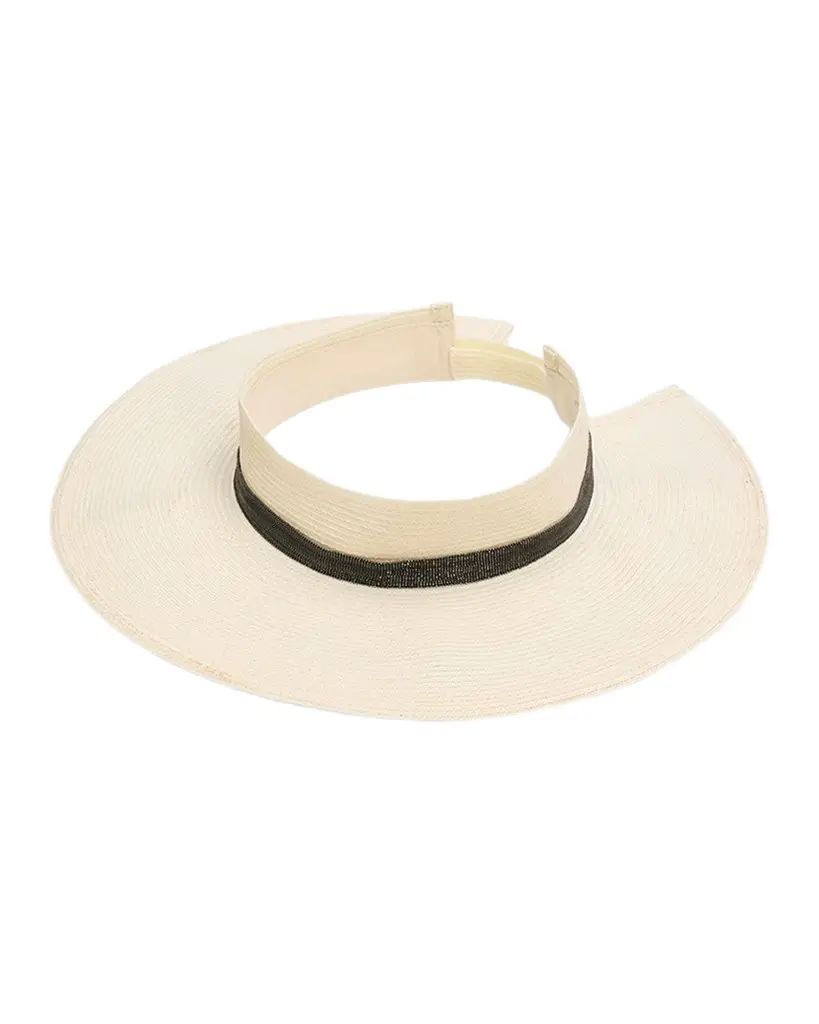 Brunello Cucinelli Hemp Visor with Monili Band | Image 1 Brunello Cucinelli Hemp Visor with Monili Band | Image 1