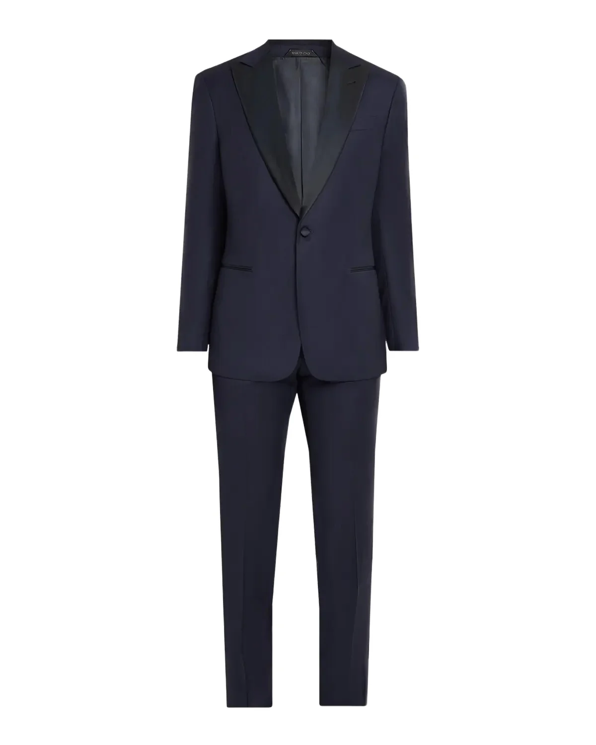 Men's Soft Woven Satin-Trim Single-Breasted Suit Men's Soft Woven Satin-Trim Single-Breasted Suit