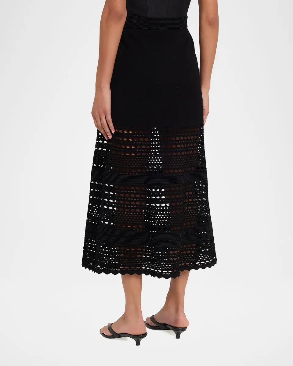 Simkhai Westly Open-Stitch Midi Skirt | Thumbnail 3 Simkhai Westly Open-Stitch Midi Skirt | Thumbnail 3