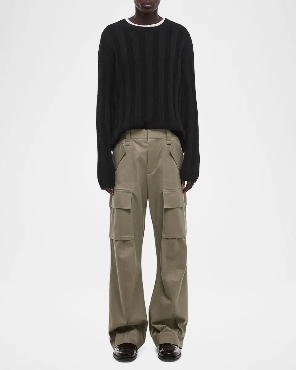 Helmut Lang Men's Chino Twill Wide Leg Cargo Pants | Thumbnail 2 Helmut Lang Men's Chino Twill Wide Leg Cargo Pants | Thumbnail 2