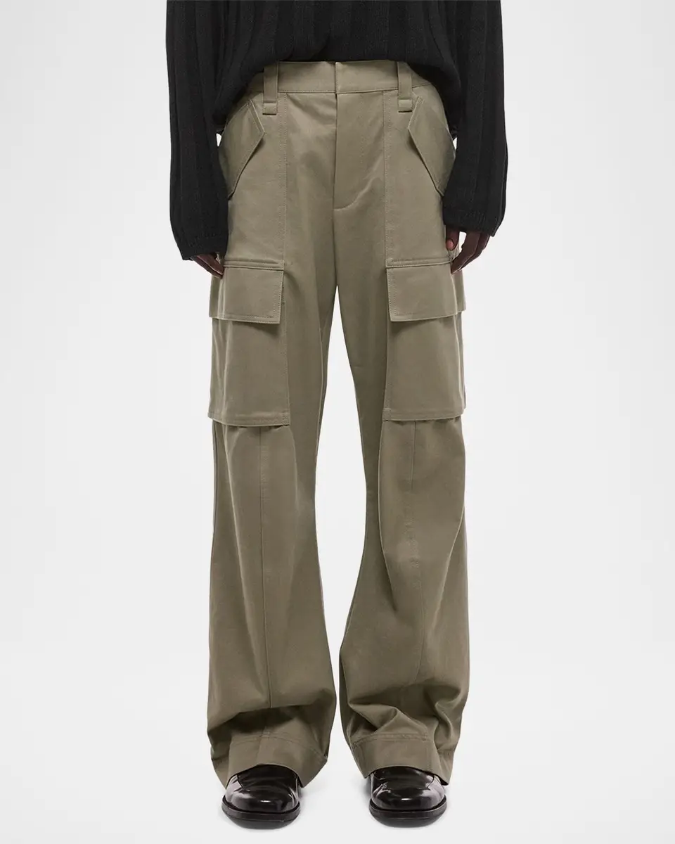 Helmut Lang Men's Chino Twill Wide Leg Cargo Pants | Thumbnail 4 Helmut Lang Men's Chino Twill Wide Leg Cargo Pants | Thumbnail 4