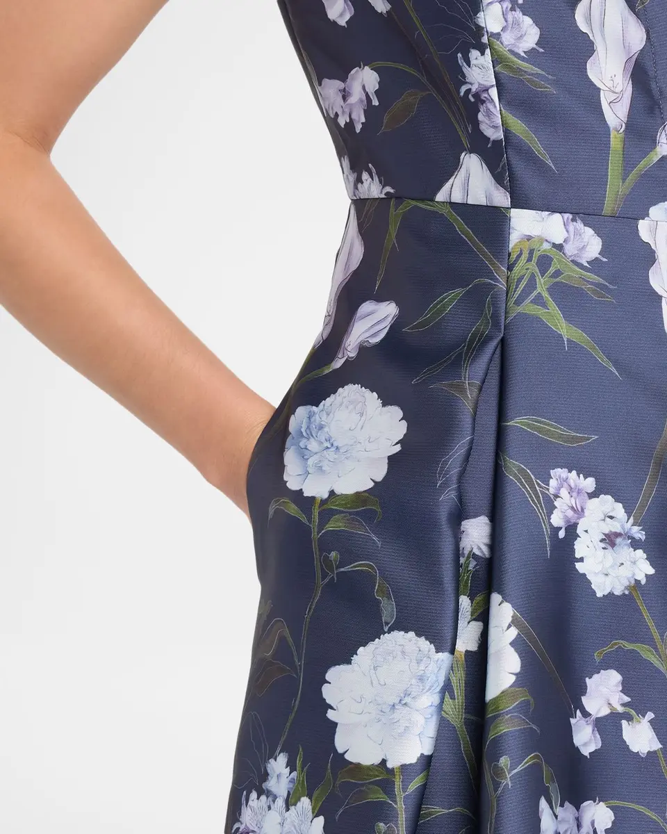 SACHIN & BABI Marta Pleated Floral Mikado Gown | Thumbnail 5 SACHIN & BABI Marta Pleated Floral Mikado Gown | Thumbnail 5