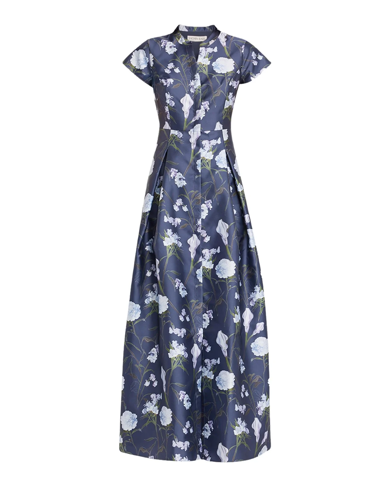 Marta Pleated Floral Mikado Gown Marta Pleated Floral Mikado Gown