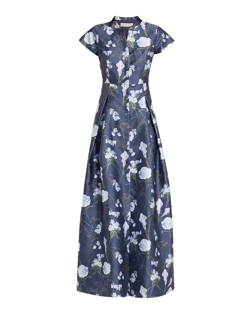 SACHIN BABI Marta Pleated Floral Mikado Gown | Image 1 SACHIN BABI Marta Pleated Floral Mikado Gown | Image 1
