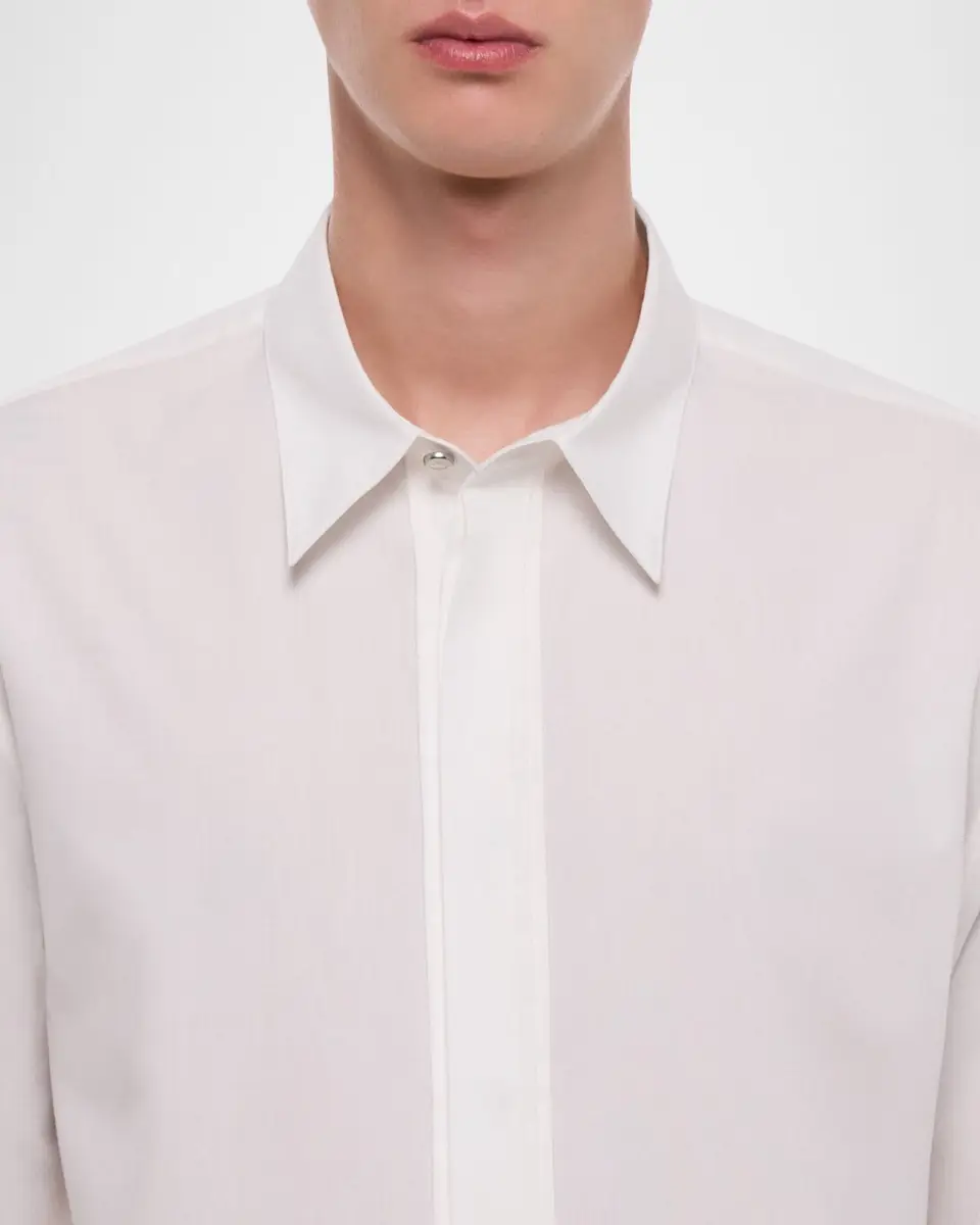 Helmut Lang Men's Wardrobe Covered-Placked Poplin Sport Shirt | Thumbnail 5 Helmut Lang Men's Wardrobe Covered-Placked Poplin Sport Shirt | Thumbnail 5