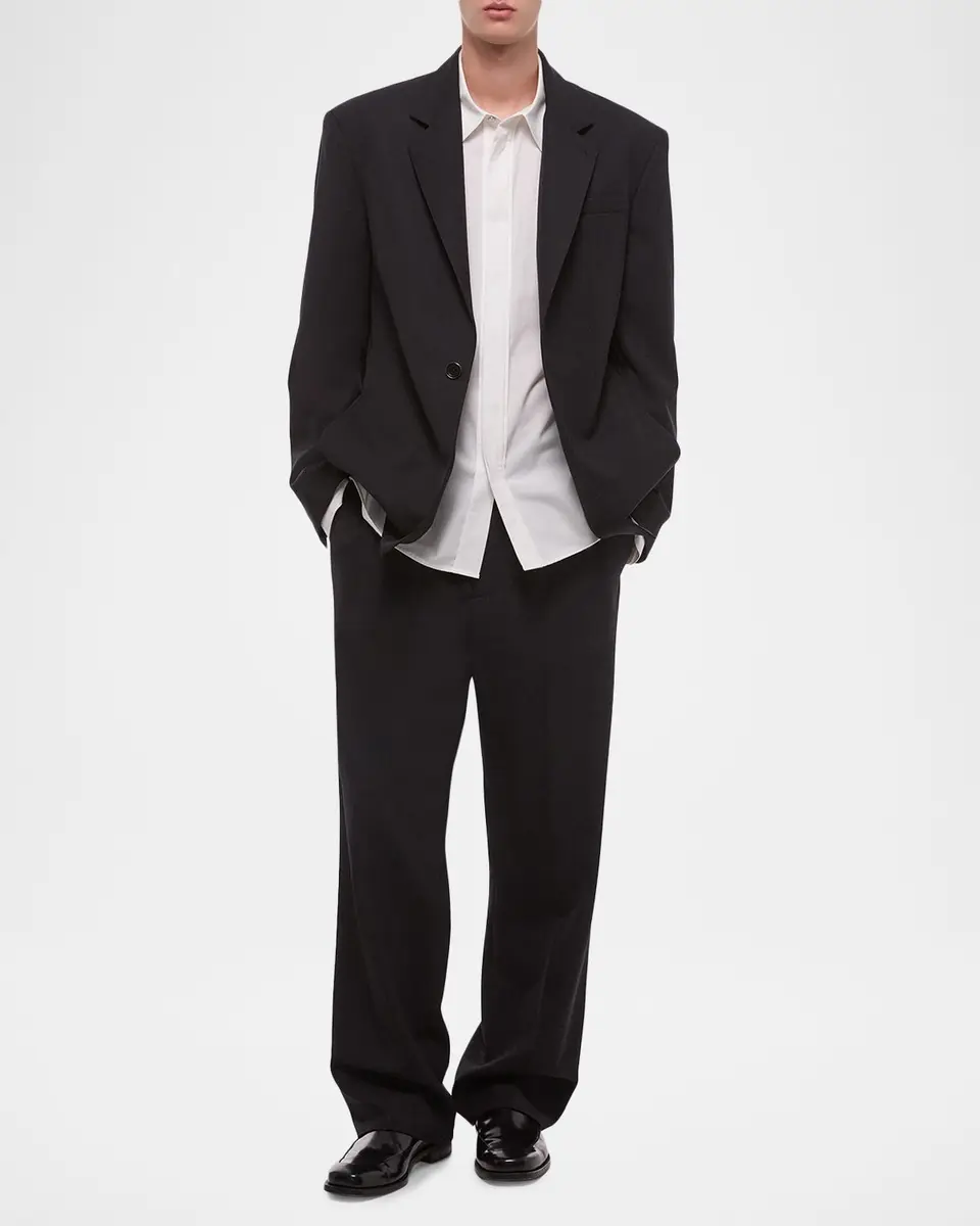 Helmut Lang Men's Wardrobe Covered-Placked Poplin Sport Shirt | Thumbnail 6 Helmut Lang Men's Wardrobe Covered-Placked Poplin Sport Shirt | Thumbnail 6