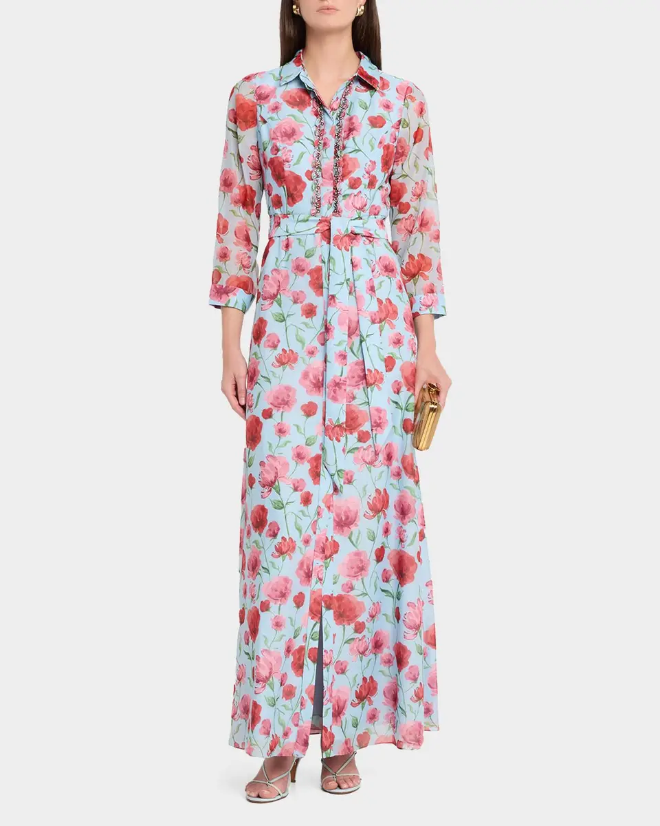 SACHIN & BABI Addison Embellished Floral Organza Shirt Gown | Thumbnail 2 SACHIN & BABI Addison Embellished Floral Organza Shirt Gown | Thumbnail 2
