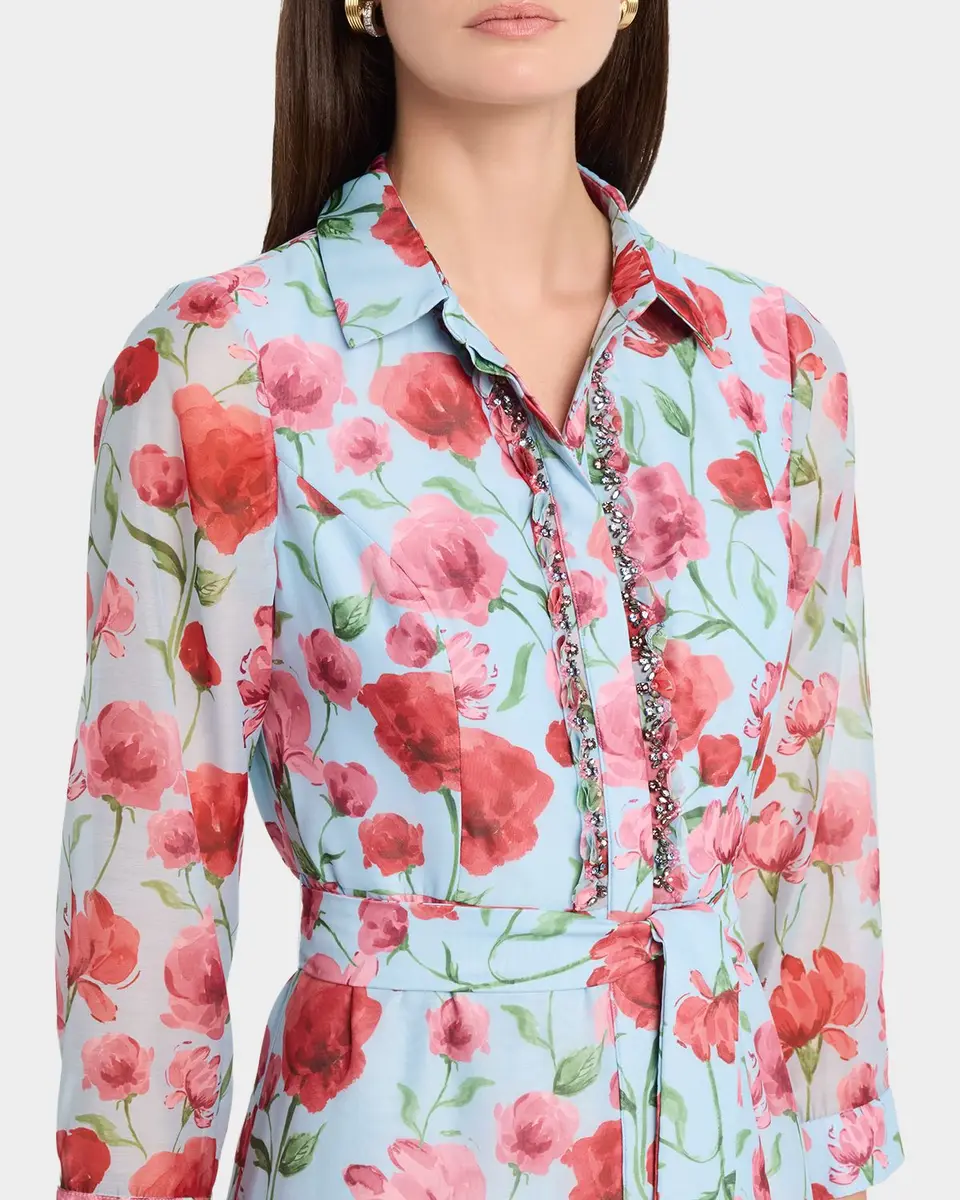 SACHIN & BABI Addison Embellished Floral Organza Shirt Gown | Thumbnail 5 SACHIN & BABI Addison Embellished Floral Organza Shirt Gown | Thumbnail 5