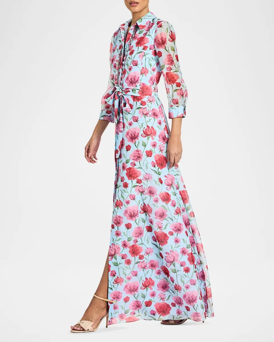SACHIN & BABI Addison Embellished Floral Organza Shirt Gown | Thumbnail 6 SACHIN & BABI Addison Embellished Floral Organza Shirt Gown | Thumbnail 6