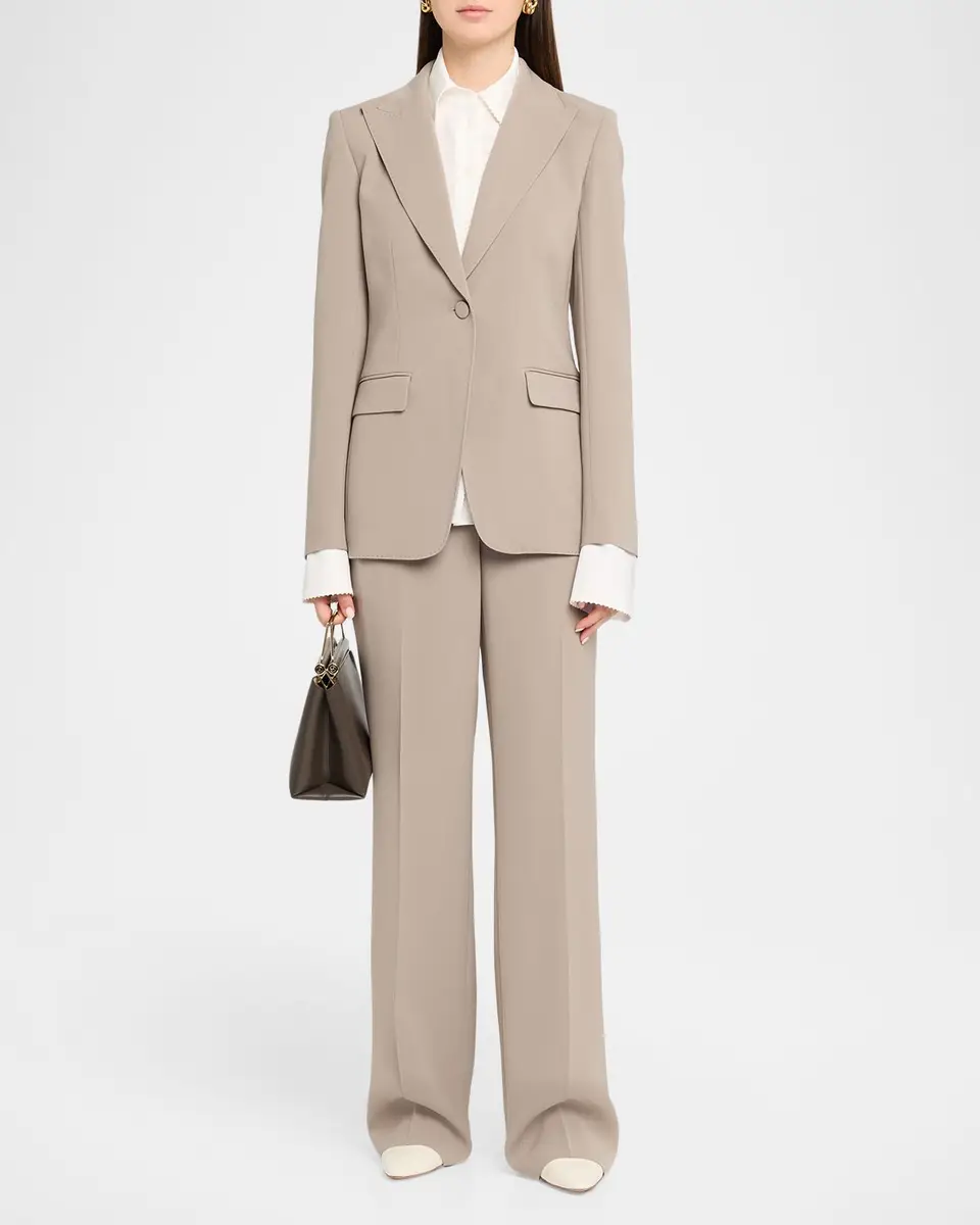 Lafayette 148 New York Single-Button Finesse Crepe Blazer | Thumbnail 2