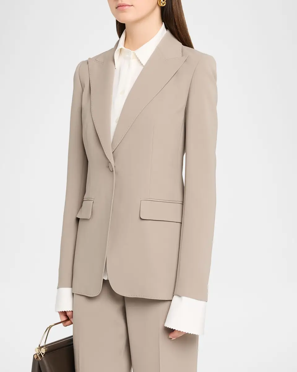Lafayette 148 New York Single-Button Finesse Crepe Blazer | Thumbnail 4