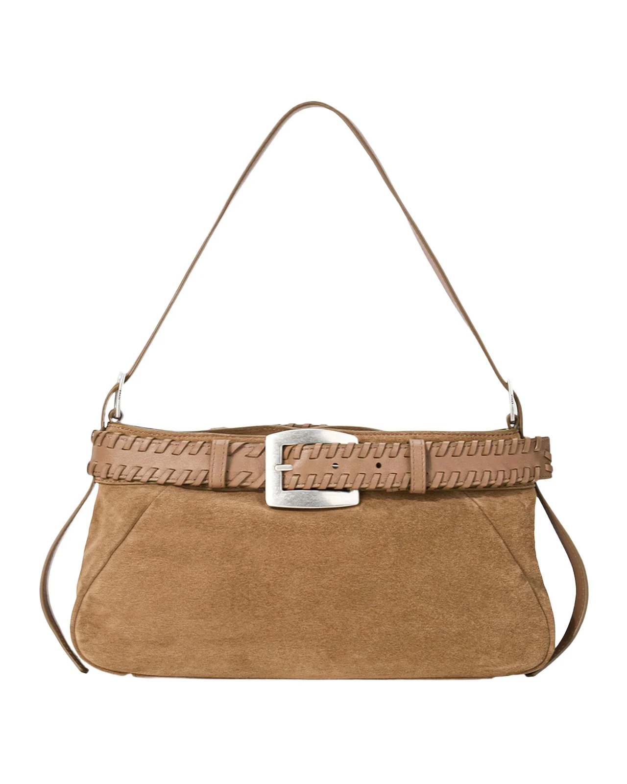 Brooklyn Buckled Suede Shoulder Bag
