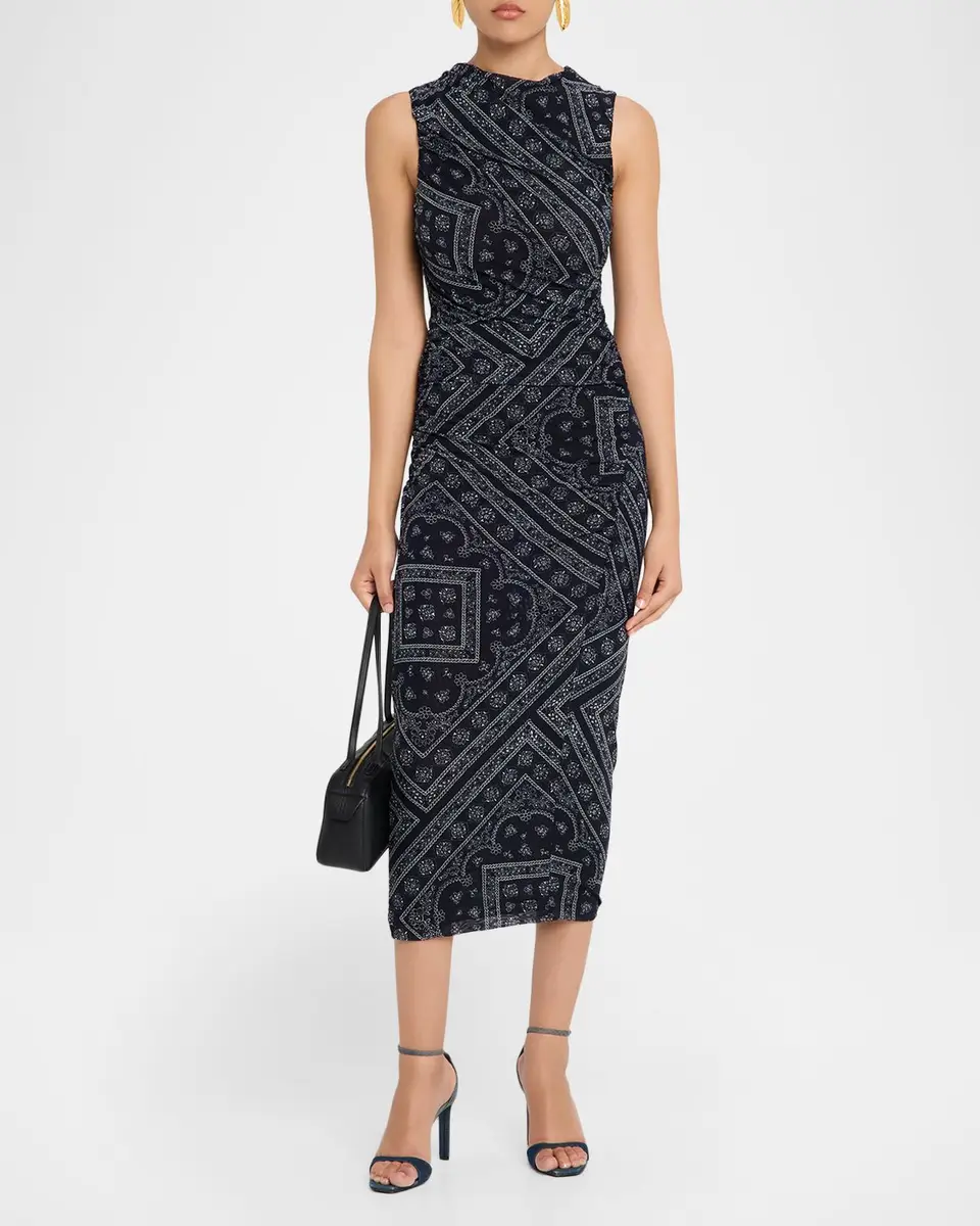 Veronica Beard Sylviani Bandana-Print Midi Dress | Thumbnail 2 Veronica Beard Sylviani Bandana-Print Midi Dress | Thumbnail 2