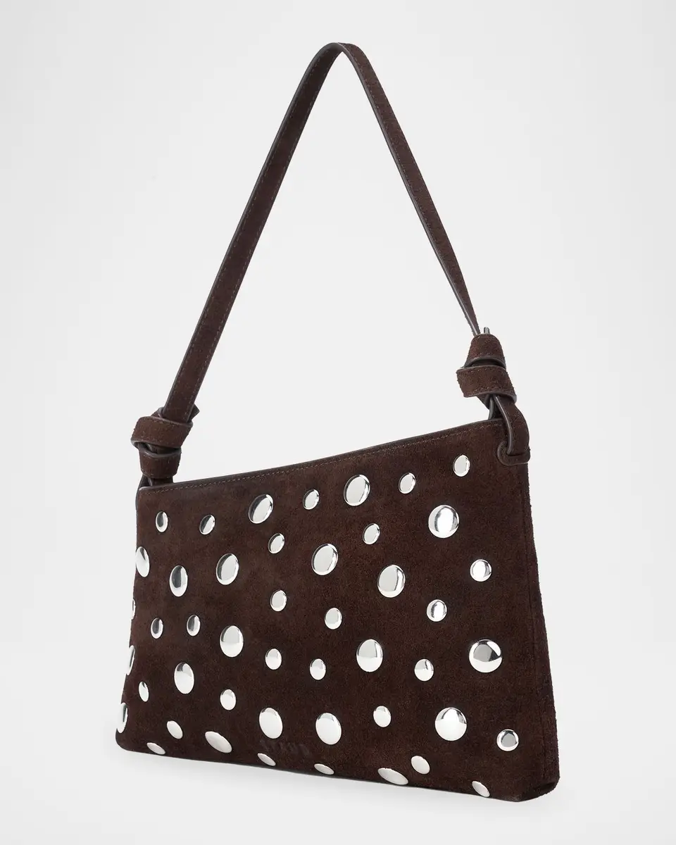 Staud Dani Angular Studded Suede Shoulder Bag | Thumbnail 2