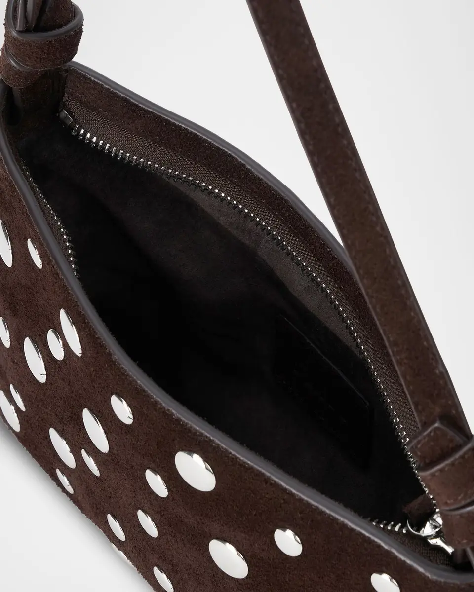 Staud Dani Angular Studded Suede Shoulder Bag | Thumbnail 3