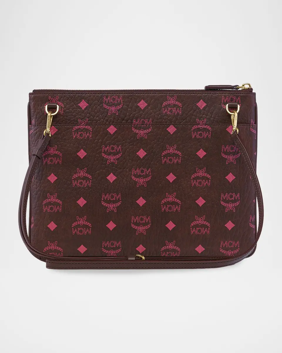 MCM Medium Aren Visetos Flat Crossbody Pouch Bag | Thumbnail 4 MCM Medium Aren Visetos Flat Crossbody Pouch Bag | Thumbnail 4