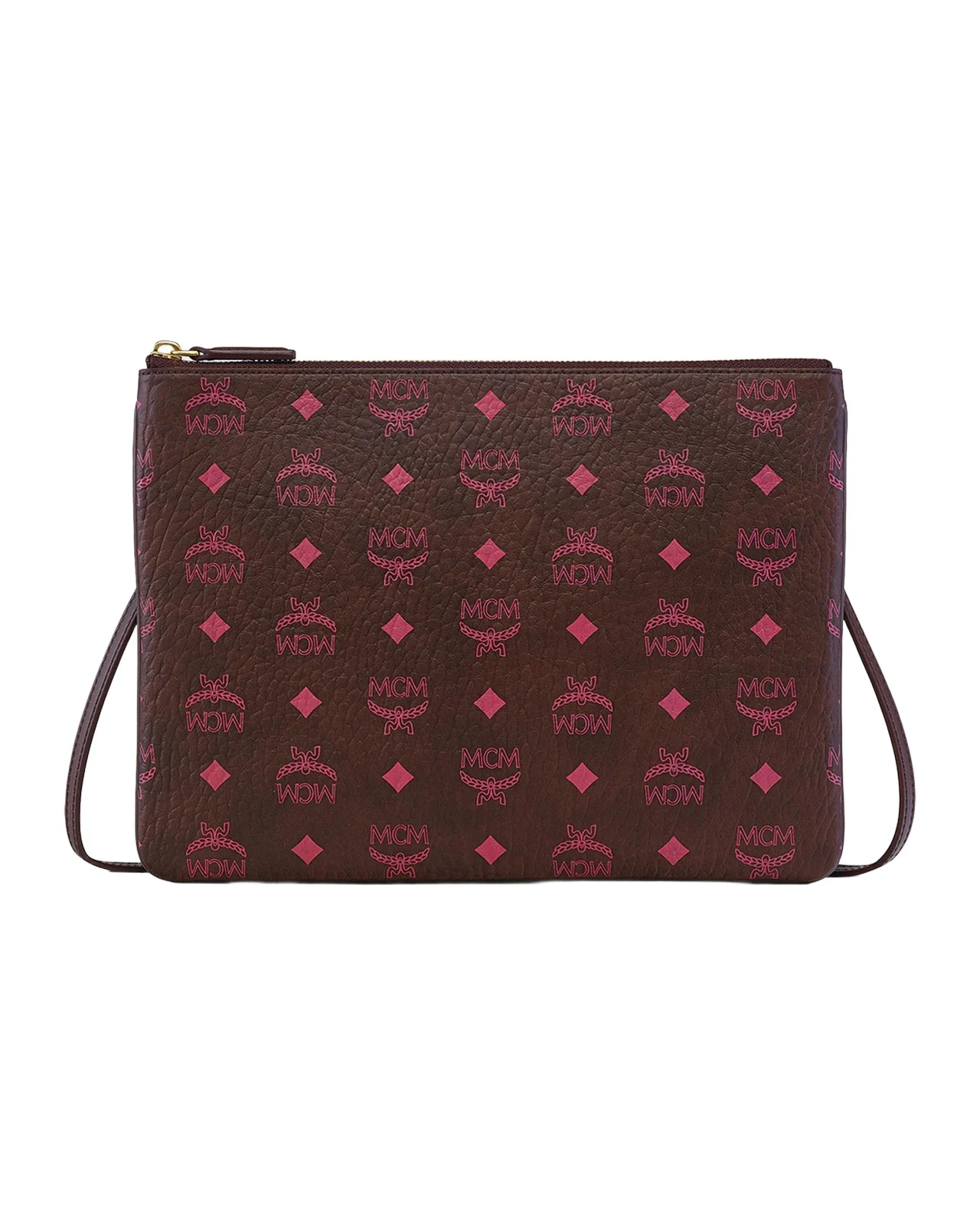 Medium Aren Visetos Flat Crossbody Pouch Bag Medium Aren Visetos Flat Crossbody Pouch Bag