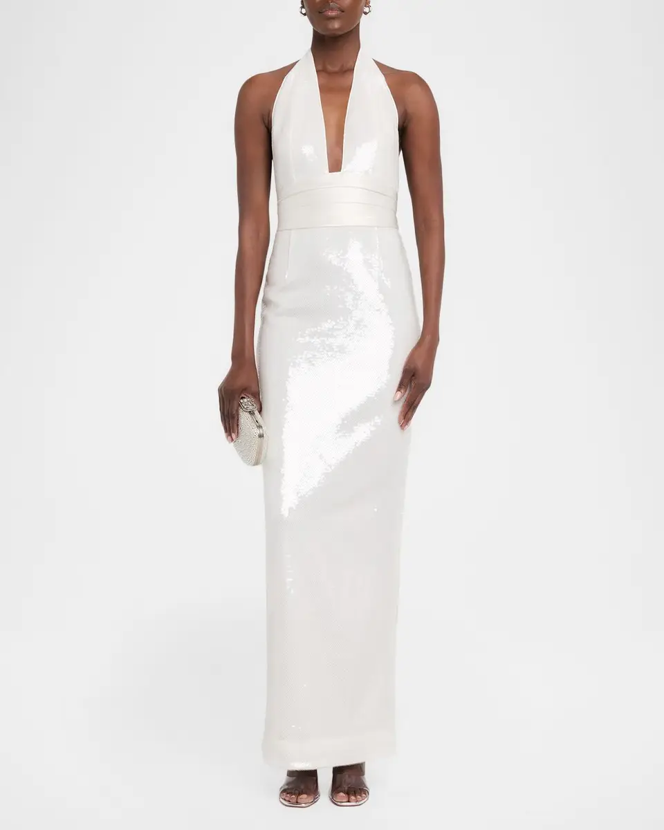 Retrofête Kelsie Sequined Plunge Maxi Dress | Thumbnail 2 Retrofête Kelsie Sequined Plunge Maxi Dress | Thumbnail 2