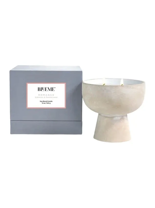 Blueme Romance - Oakmoss & Sandalwood Candle, 12 oz.