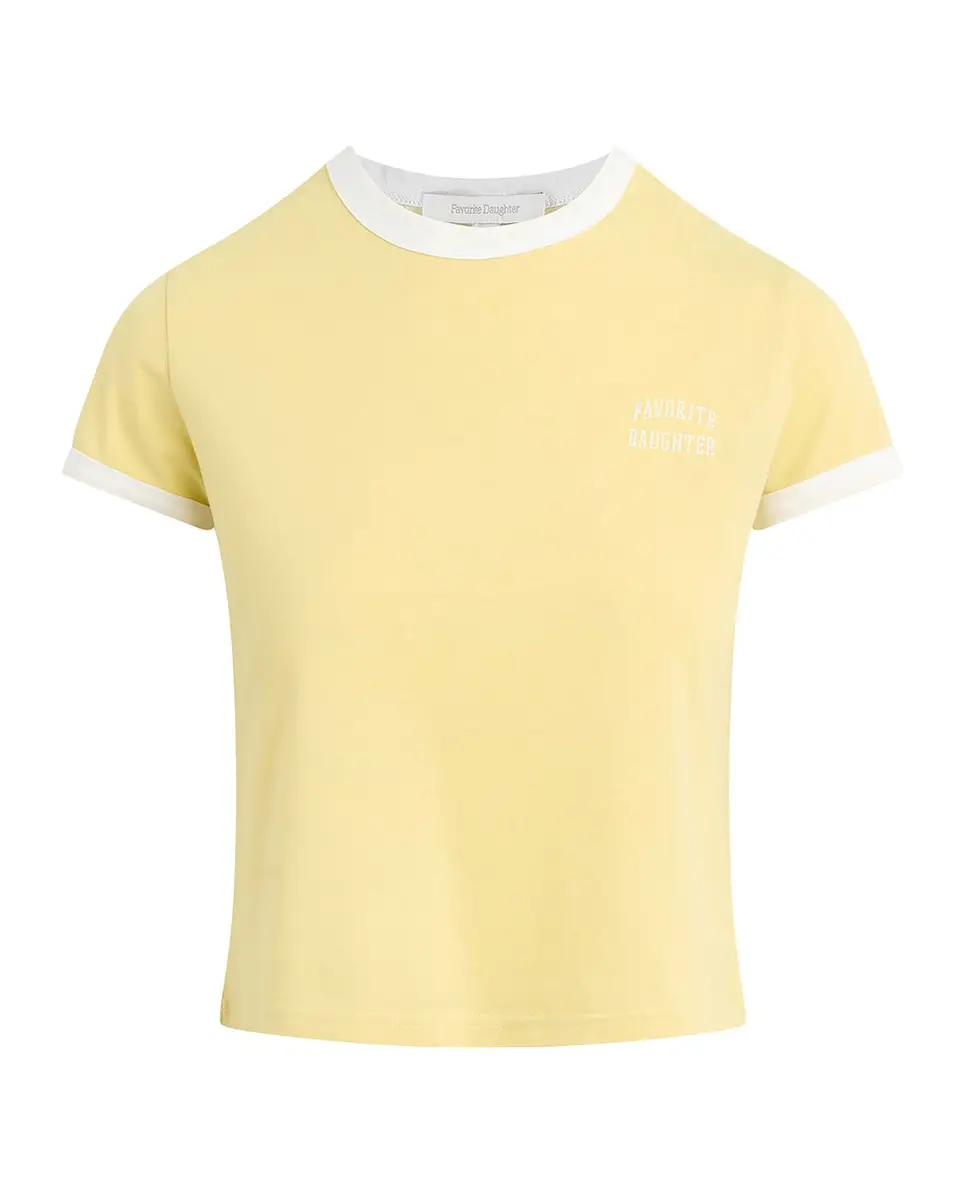 Favorite Daughter Chest Logo Cropped Ringer T-Shirt | Thumbnail 3