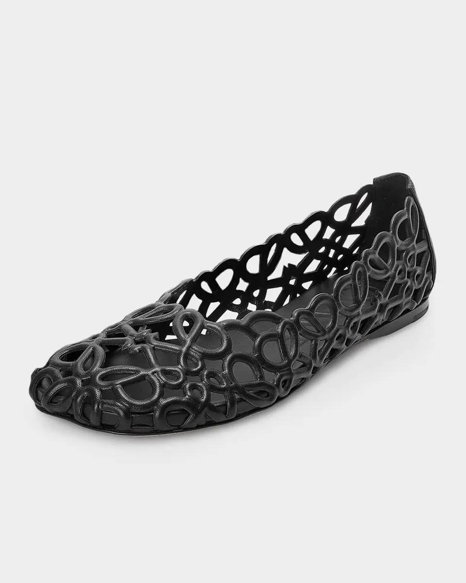 Loewe Petal Anagram Leather Ballerina Flats | Thumbnail 3