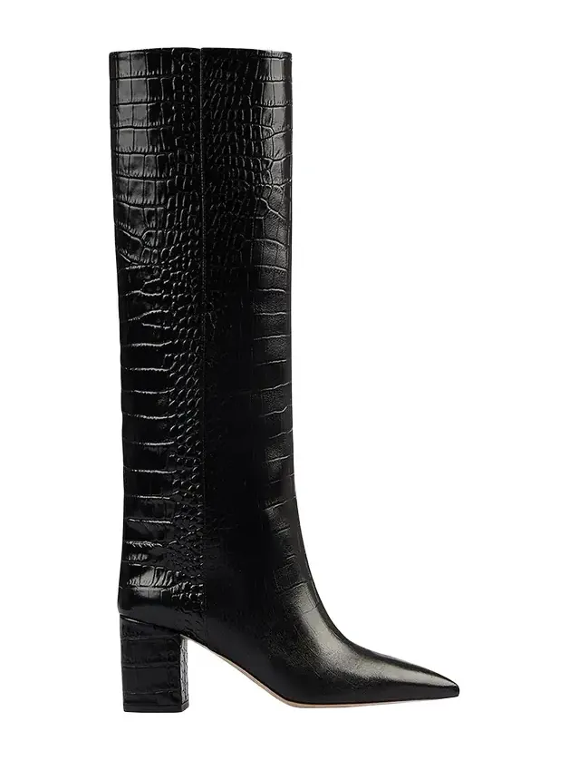 Anja Croco Block-Heel Knee Boots