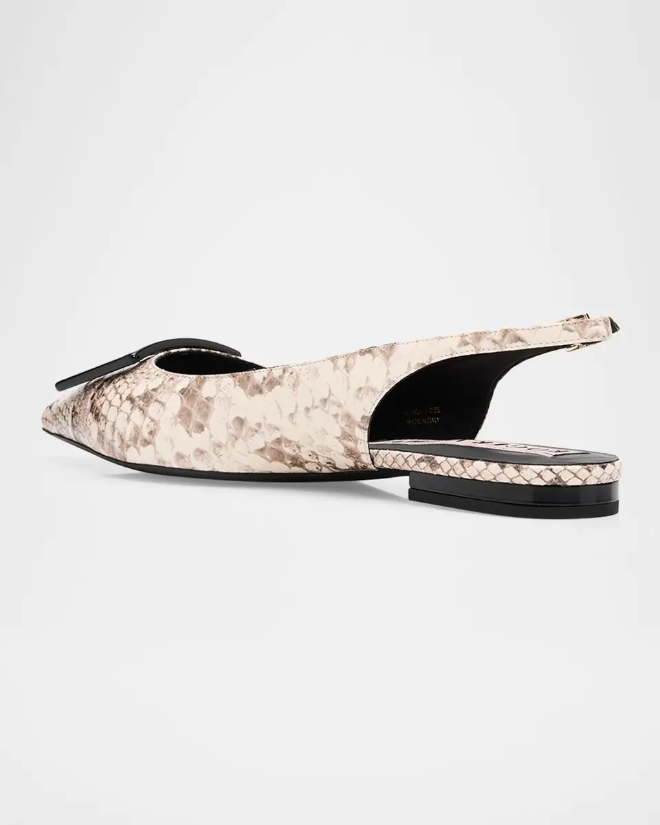 Roger Vivier Gommettine Snake-Embossed Leather Slingback Flats | Thumbnail 3 Roger Vivier Gommettine Snake-Embossed Leather Slingback Flats | Thumbnail 3