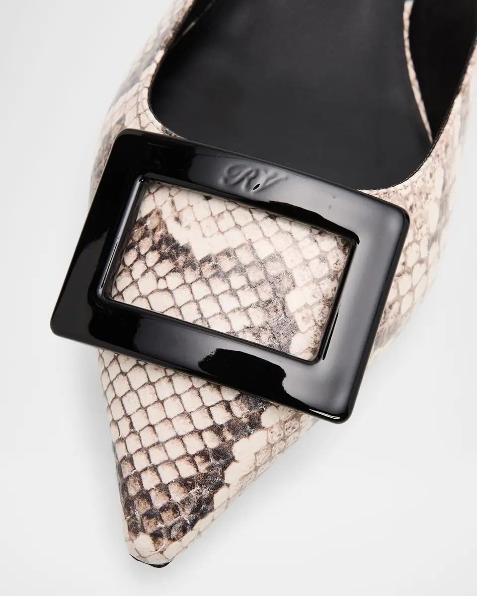 Roger Vivier Gommettine Snake-Embossed Leather Slingback Flats | Thumbnail 4 Roger Vivier Gommettine Snake-Embossed Leather Slingback Flats | Thumbnail 4