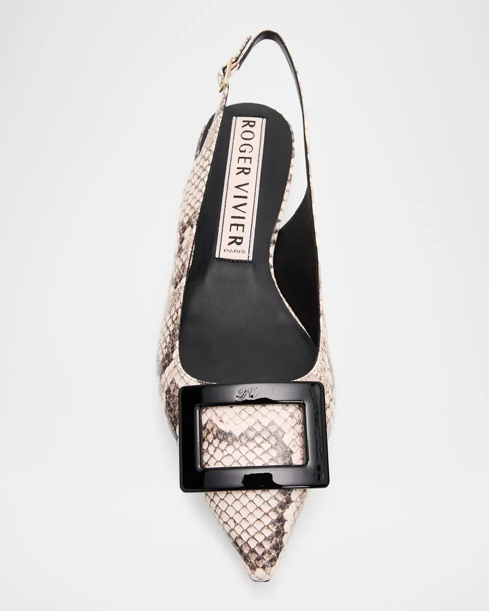 Roger Vivier Gommettine Snake-Embossed Leather Slingback Flats | Thumbnail 5 Roger Vivier Gommettine Snake-Embossed Leather Slingback Flats | Thumbnail 5