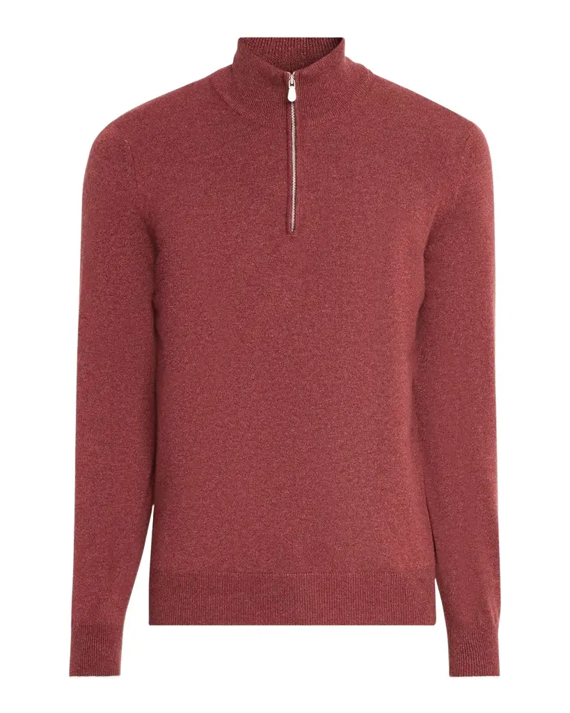 Brunello Cucinelli Men's Cashmere Quarter-Zip Sweater | Image 1 Brunello Cucinelli Men's Cashmere Quarter-Zip Sweater | Image 1