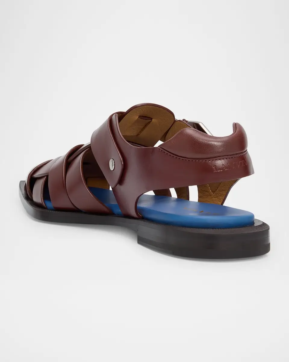 Lanvin Men's Leather Pointed-Toe Gladiator Sandals | Thumbnail 4