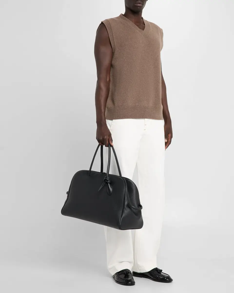 Jacquemus Men's Le Grand Turismo Large Leather Bowling Bag | Thumbnail 4