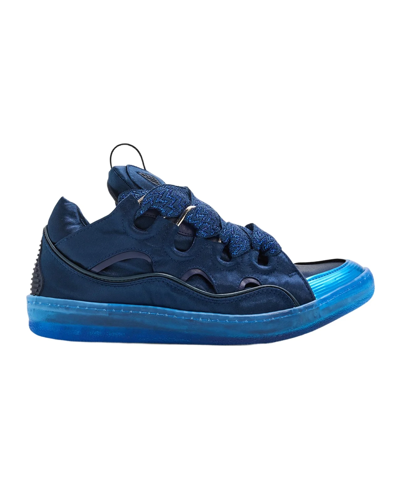 Lanvin Men's Curb Satin Leather Oversized Sneakers