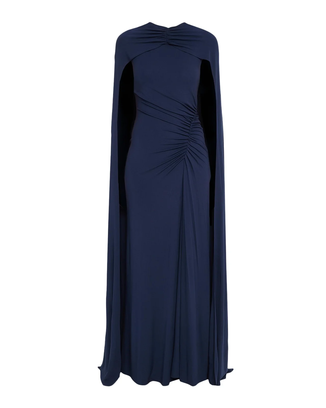 Demi Ruched Jersey Cape Gown Demi Ruched Jersey Cape Gown