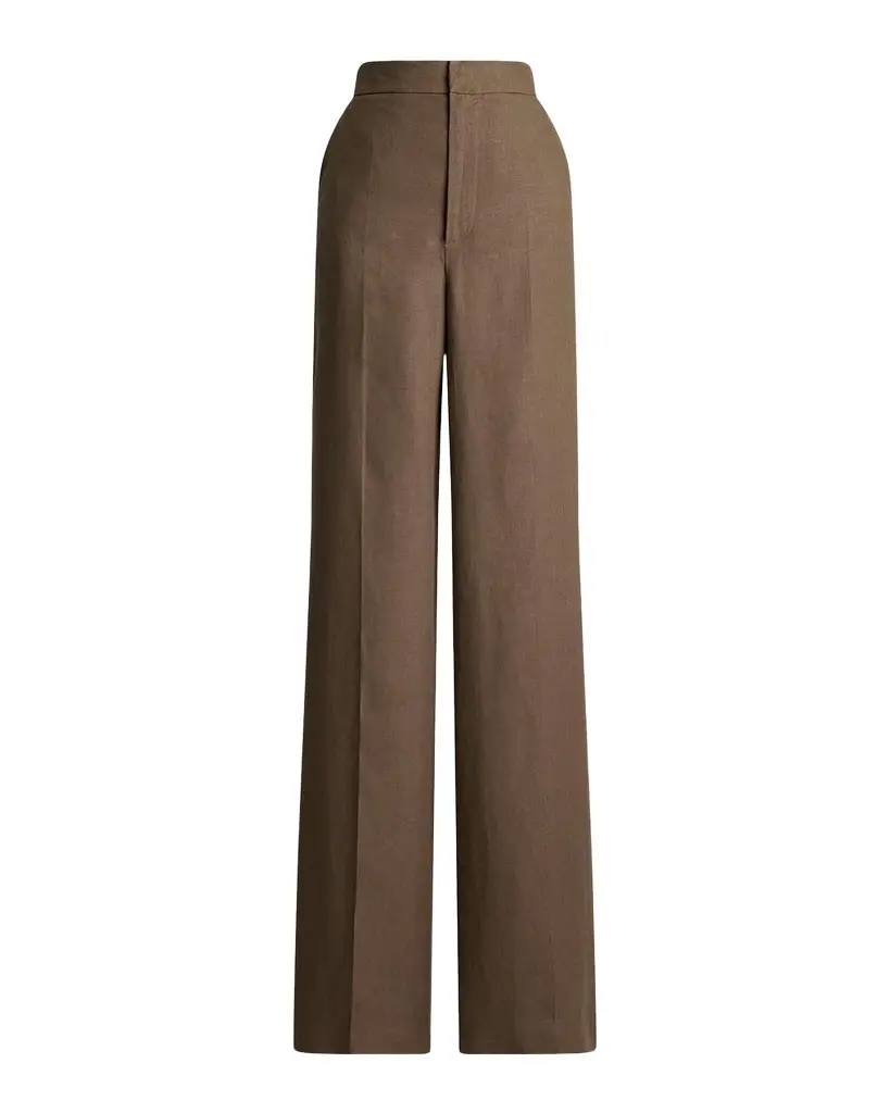 Ralph Lauren Collection Dean II Linen Wide-Leg Trousers | Image 1 Ralph Lauren Collection Dean II Linen Wide-Leg Trousers | Image 1