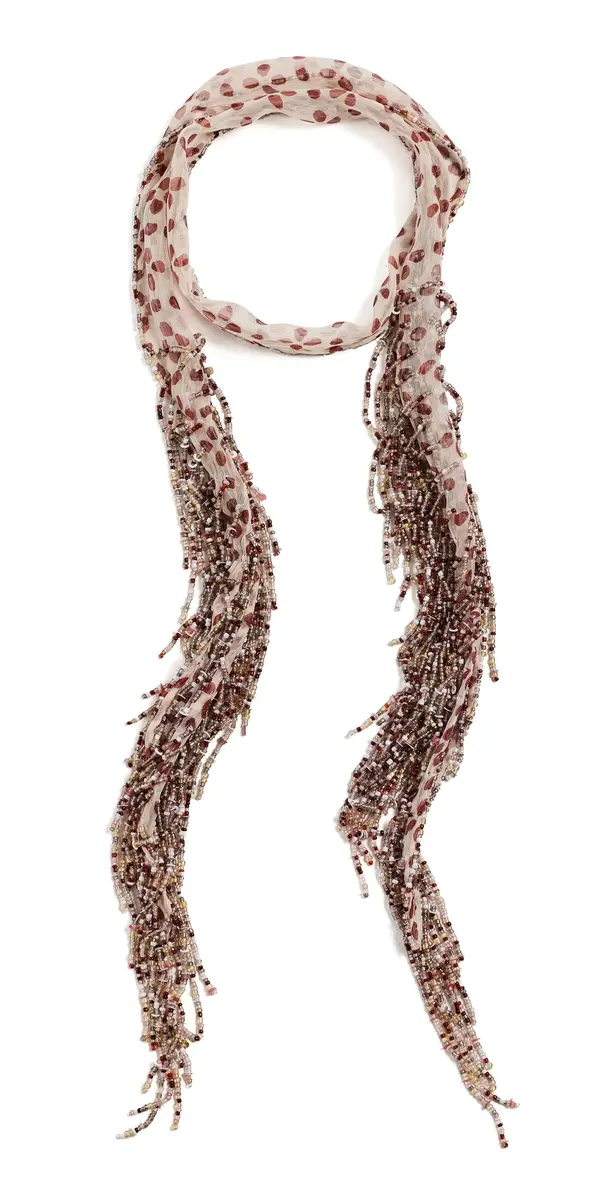 Chan Luu Beaded Skinny Scarf Pink Sand One Size | Image 1 Chan Luu Beaded Skinny Scarf Pink Sand One Size | Image 1
