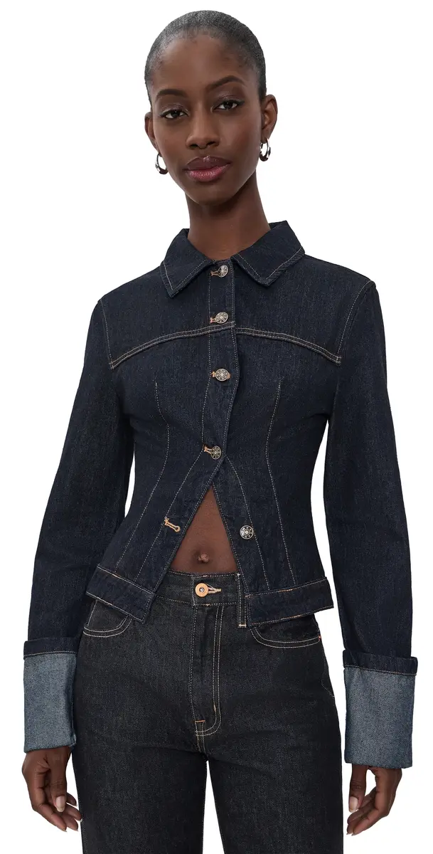 LIONESS The Bronx Denim Jacket Indigo | Image 1 LIONESS The Bronx Denim Jacket Indigo | Image 1