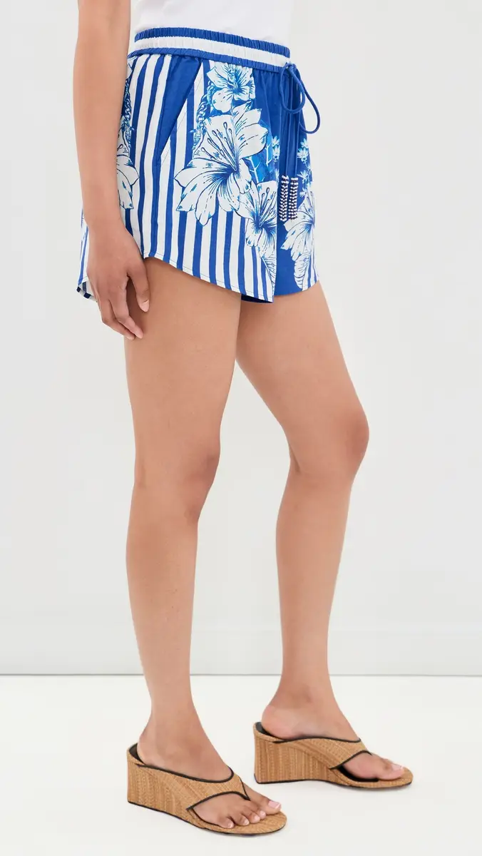 Farm Rio Blue Stripe Shorts | Thumbnail 4 Farm Rio Blue Stripe Shorts | Thumbnail 4