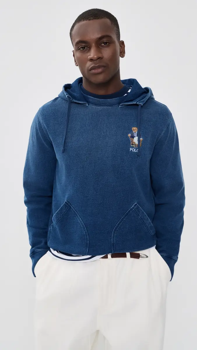 Polo Ralph Lauren Original Label Indigo Terry Newport Bear Hoodie | Thumbnail 2 Polo Ralph Lauren Original Label Indigo Terry Newport Bear Hoodie | Thumbnail 2