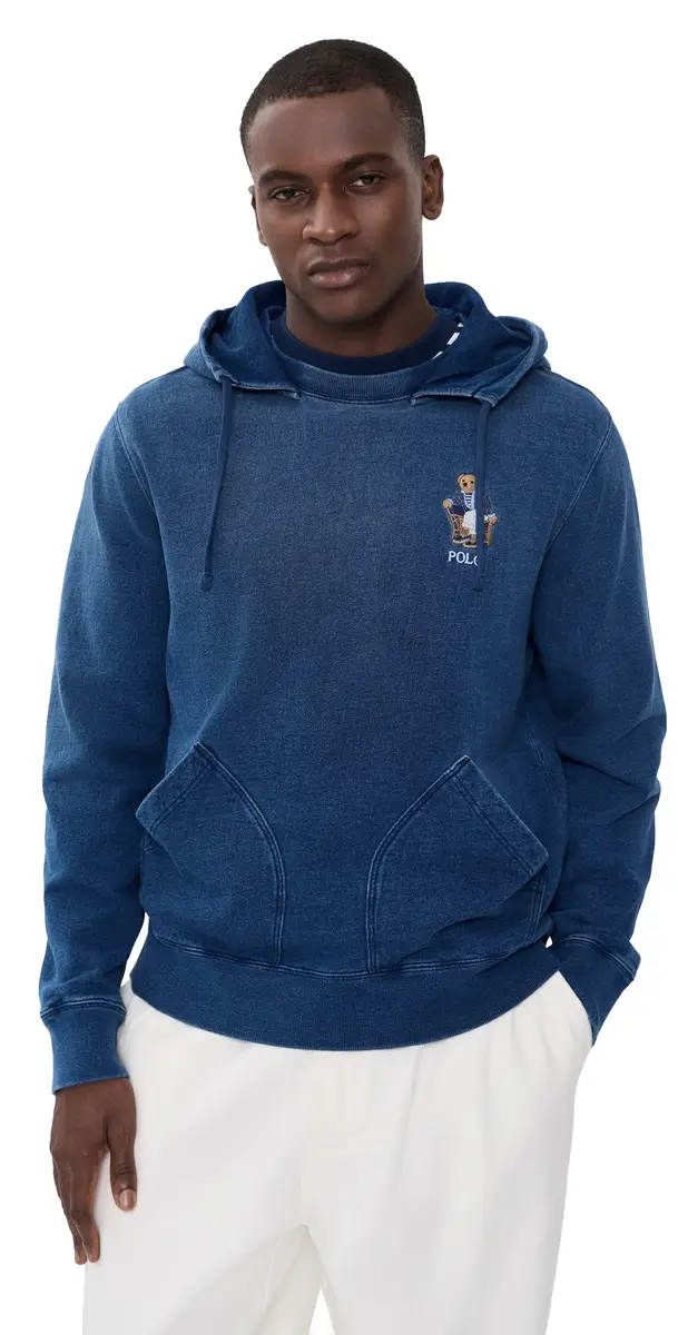Polo Ralph Lauren Original Label Indigo Terry Newport Bear Hoodie Newport Bear/Dark Indigo | Image 1 Polo Ralph Lauren Original Label Indigo Terry Newport Bear Hoodie Newport Bear/Dark Indigo | Image 1