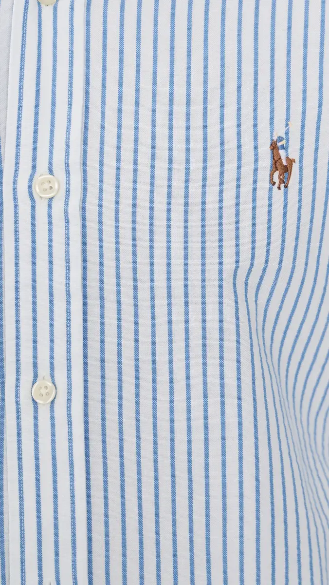 Polo Ralph Lauren Striped Seersucker Oxford Shirt White Bsr Blue | Thumbnail 6