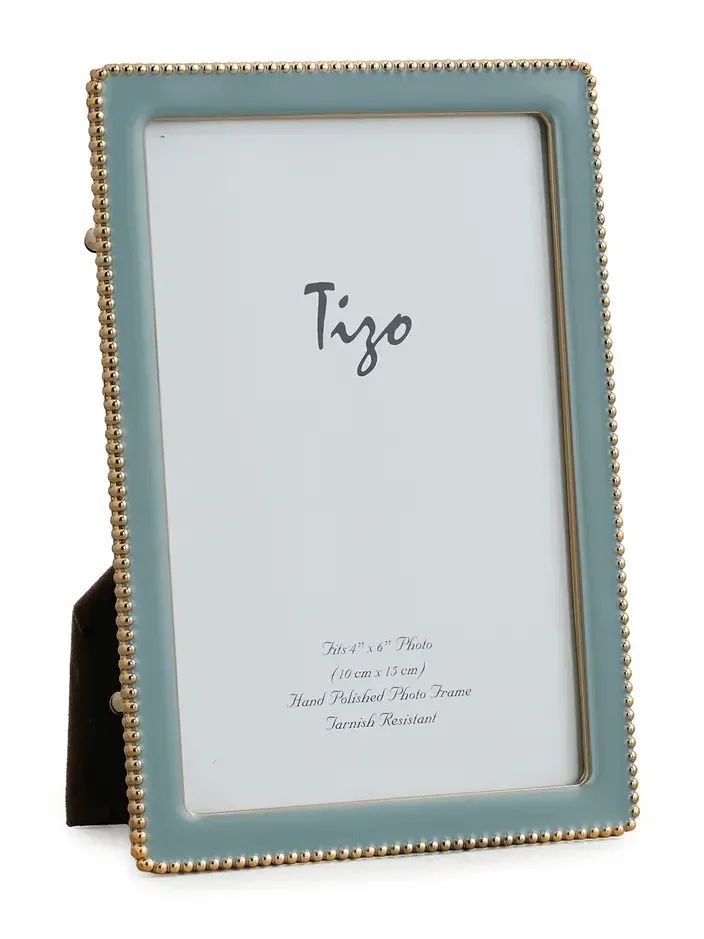 Tizo Design Gold Plate Beaded Enamel Frame 4x6