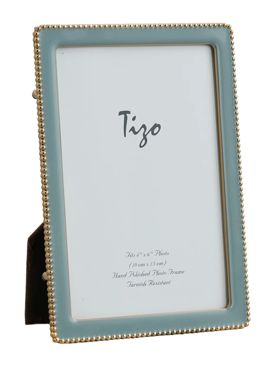 Tizo Design Gold Plate Beaded Enamel Frame 4x6