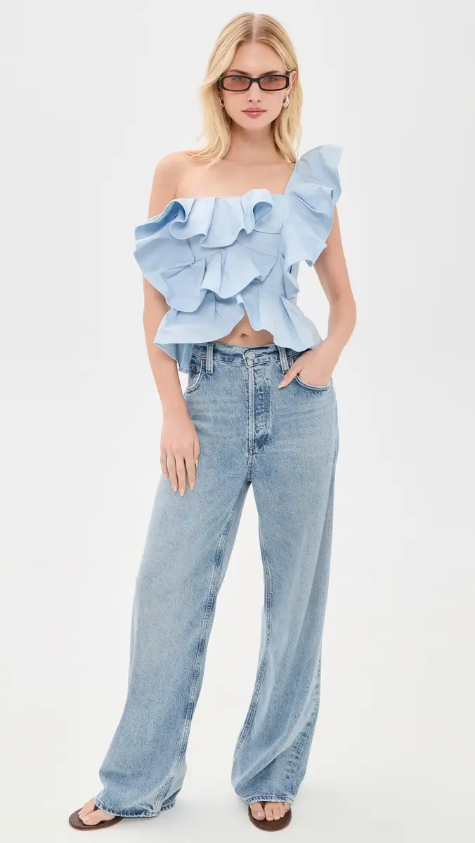 English Factory One Shoulder Ruffle Top | Thumbnail 5 English Factory One Shoulder Ruffle Top | Thumbnail 5
