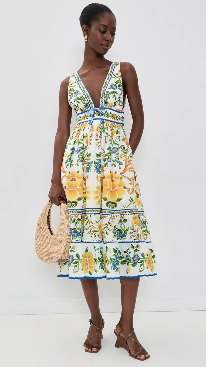 Farm Rio Emily Floral Tapestry Midi Dress | Thumbnail 2 Farm Rio Emily Floral Tapestry Midi Dress | Thumbnail 2